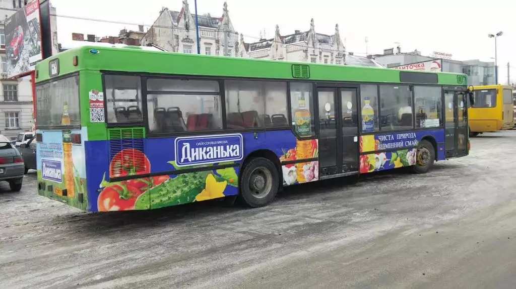 Размещение рекламы на автобусе для ТМ «Диканька» Фото 1